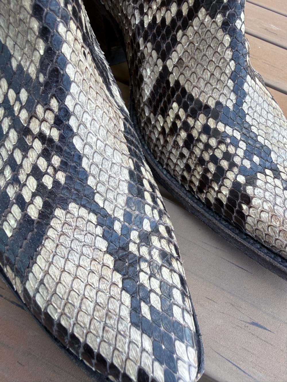 Tecovas *Limited Edition Zoey in Python side zip Ankle Booties - Picture 5 of 6